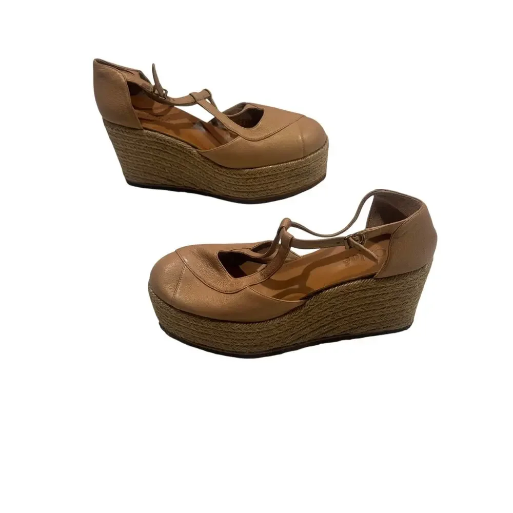 Chloe leather wedge heels size 38 euro - Picture 2 of 8